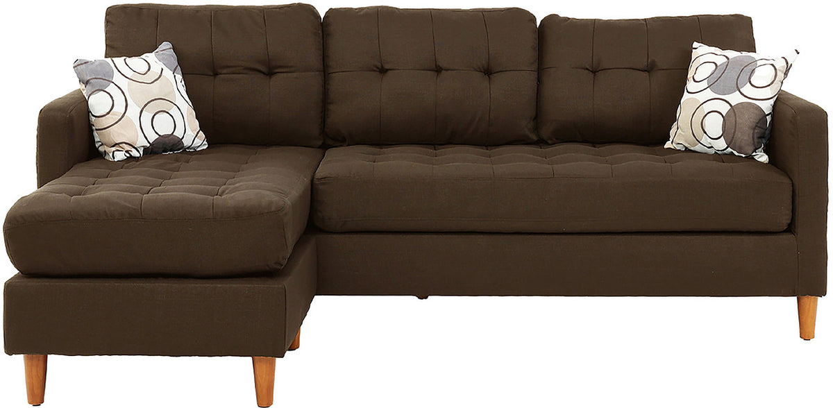 FABIOS Chocolate Linen 86" Wide Reversible Sectional