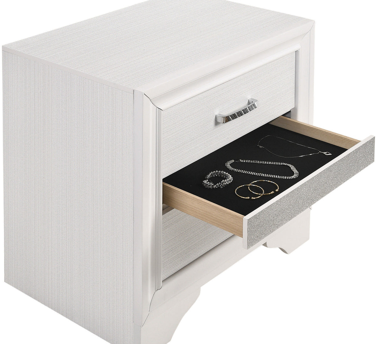 FELIZA White Bedroom Set with Hidden Drawers