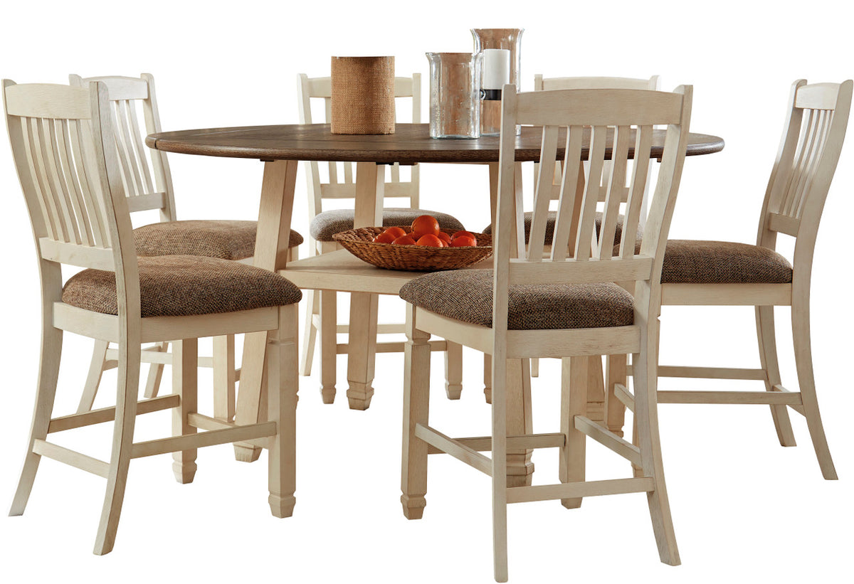 FLEMING Round 7 Piece Drop Leaf Counter Set