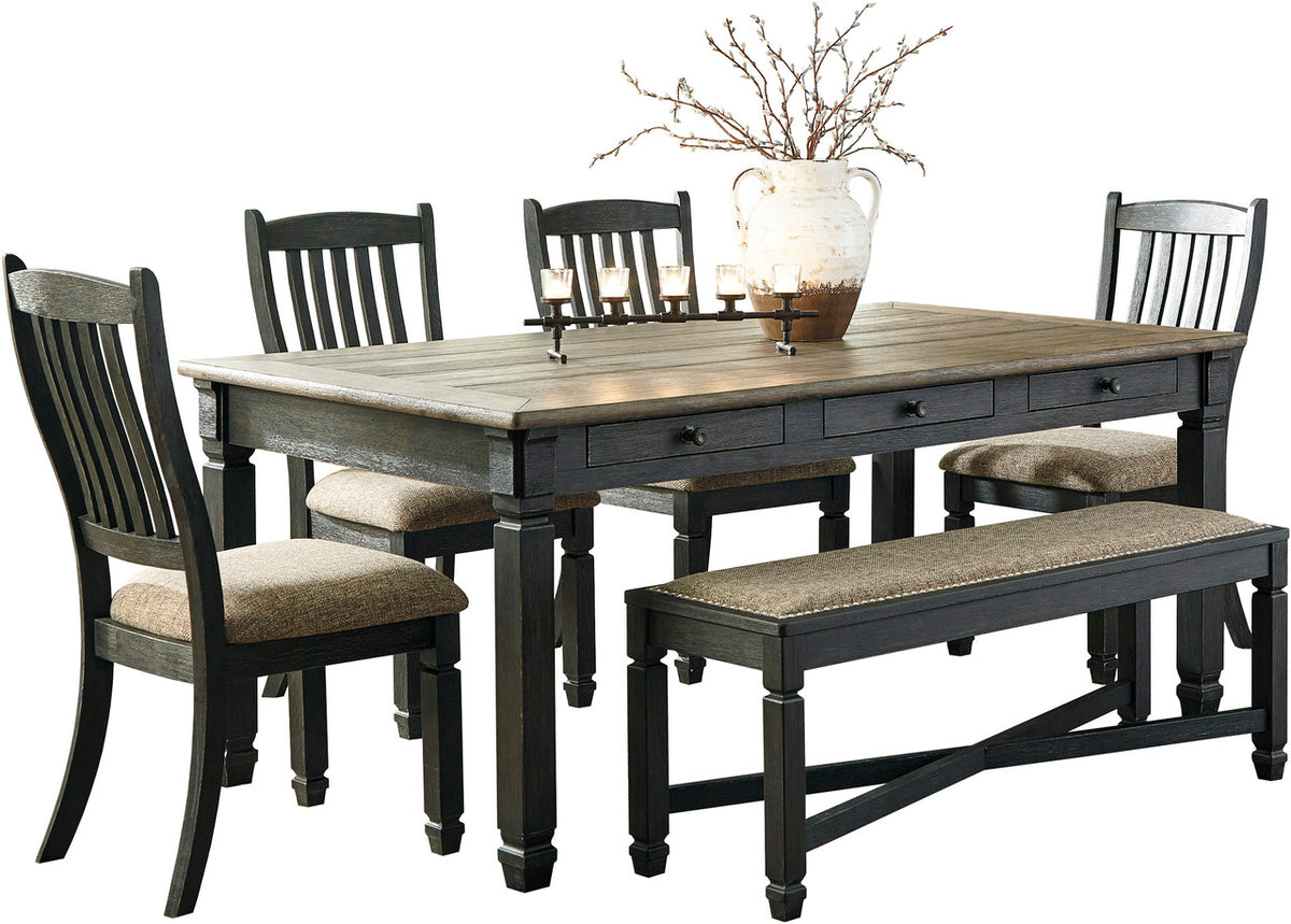 FLEMING Black 6 Piece Dining Set