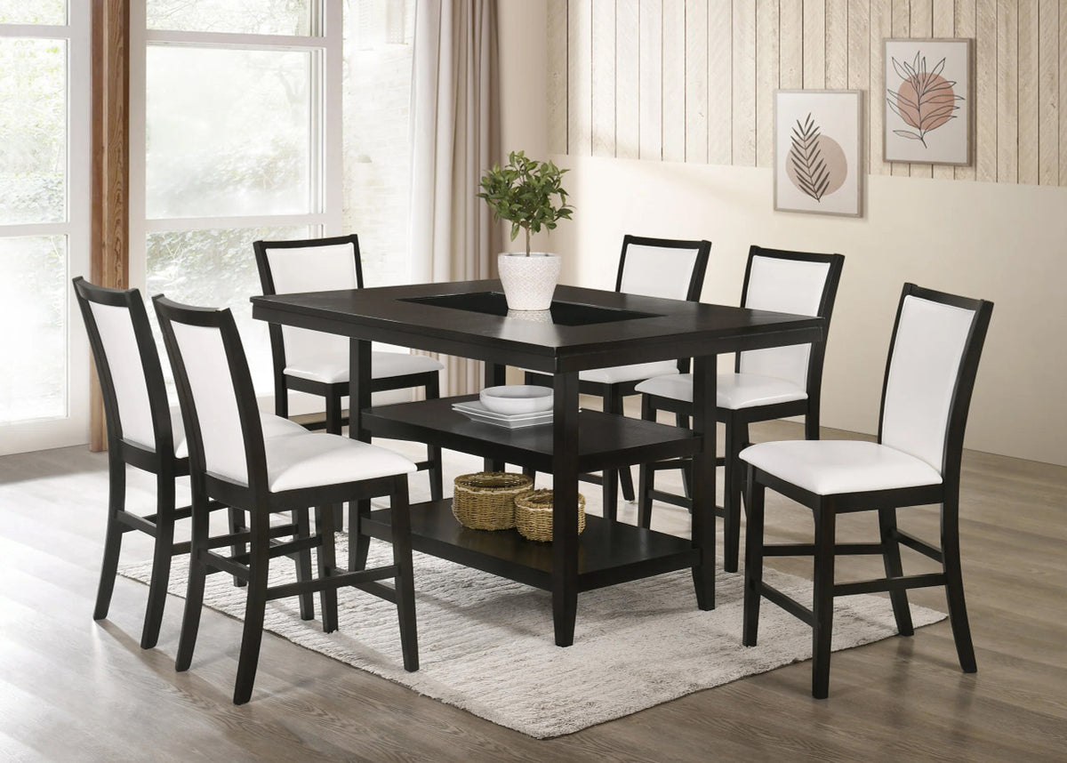 FREMONT White 7 Piece Rectangular Counter Height Set