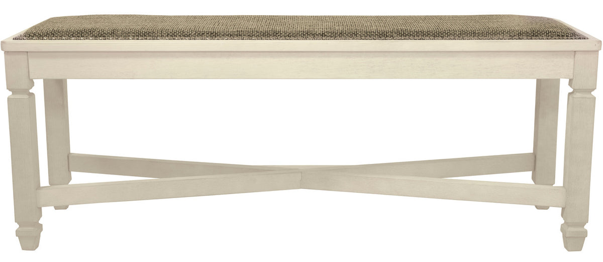 FLEMING White 50" Wide Dining Bench