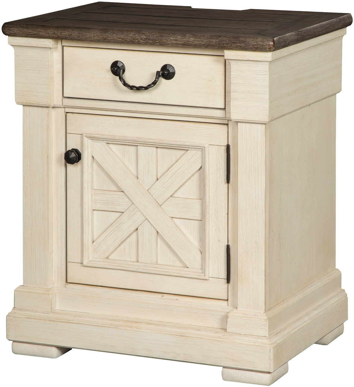 FLEMING White USB Nightstand