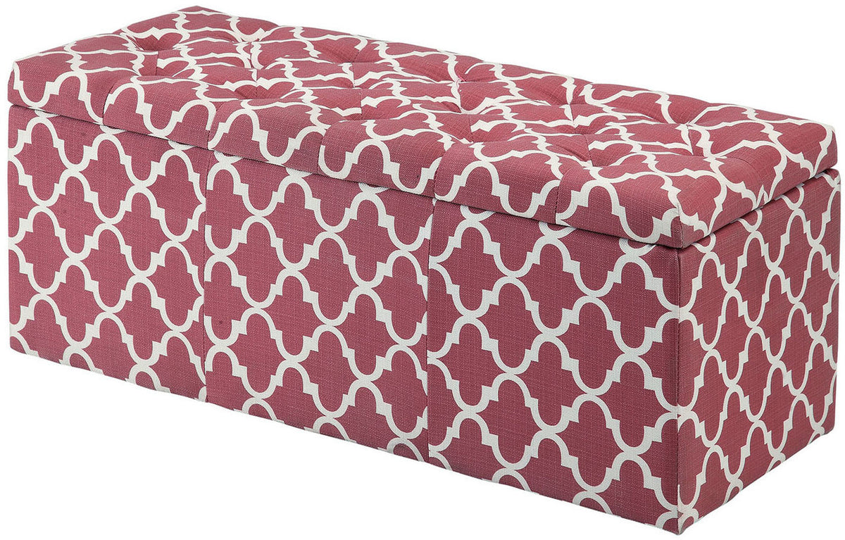 Fusion Red Storage Ottoman