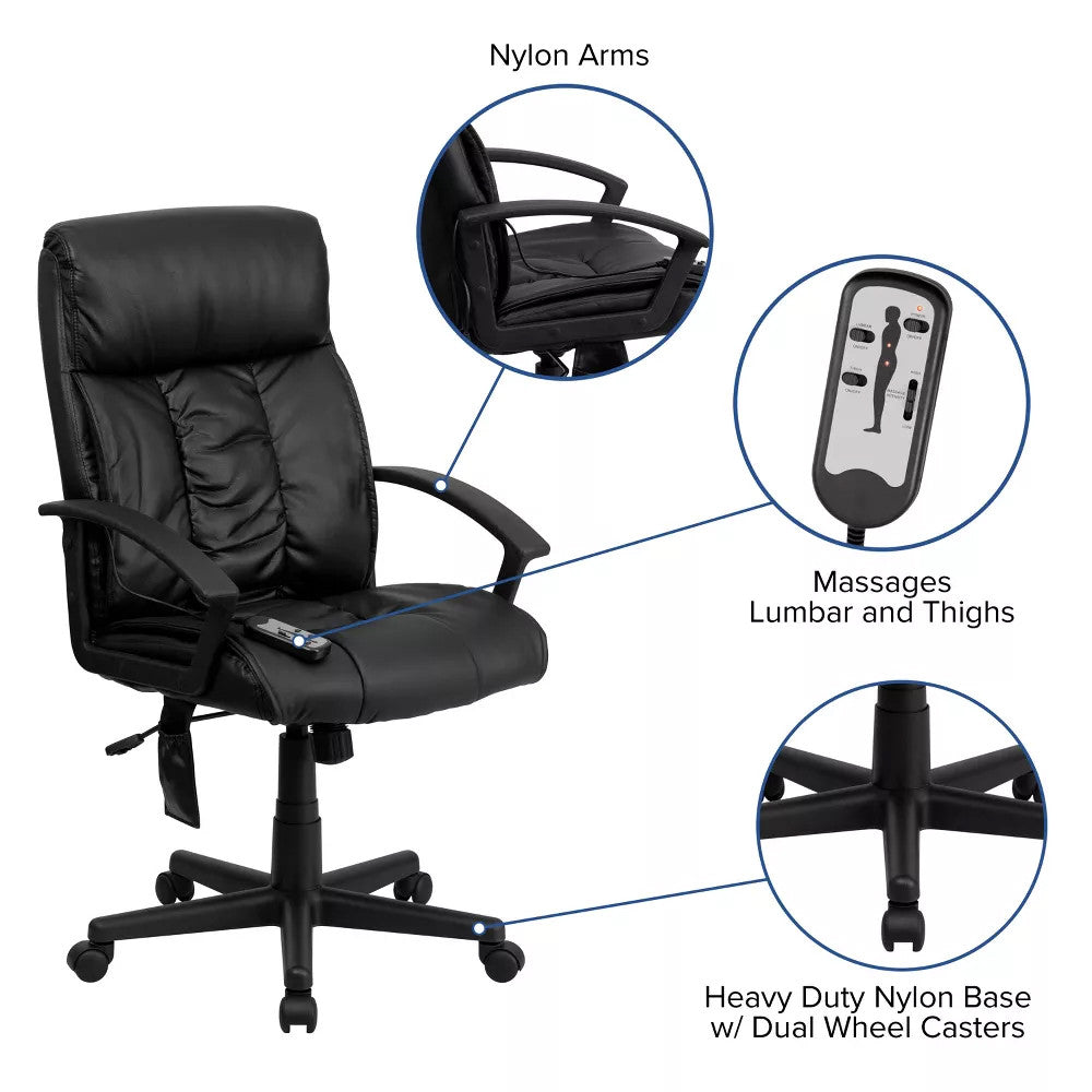 GALLUP High-Back Ergonomic 25" Wide Office Chair With Massage