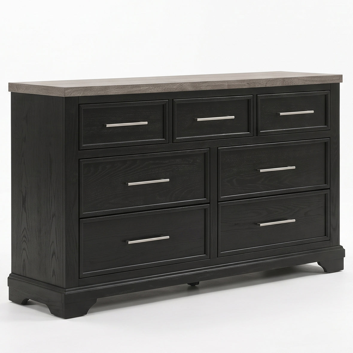 GANDER Black 59" Wide Dresser & Mirror