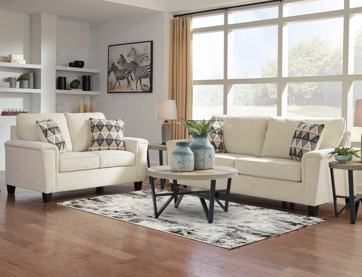 GAVINA Neutral Chenille Sofa & Loveseat