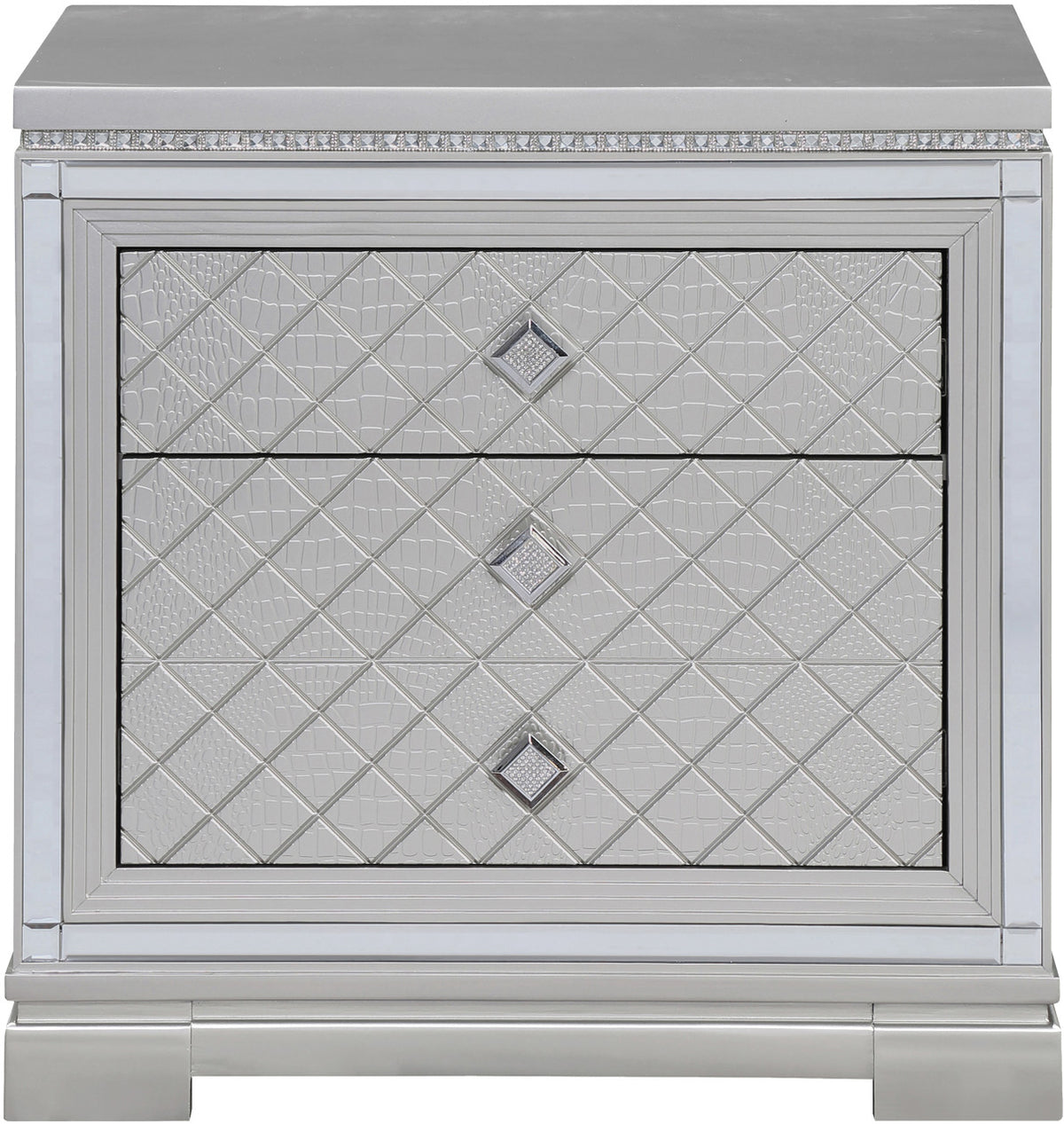 GENOA Silver 28" Wide Nightstand with USB's