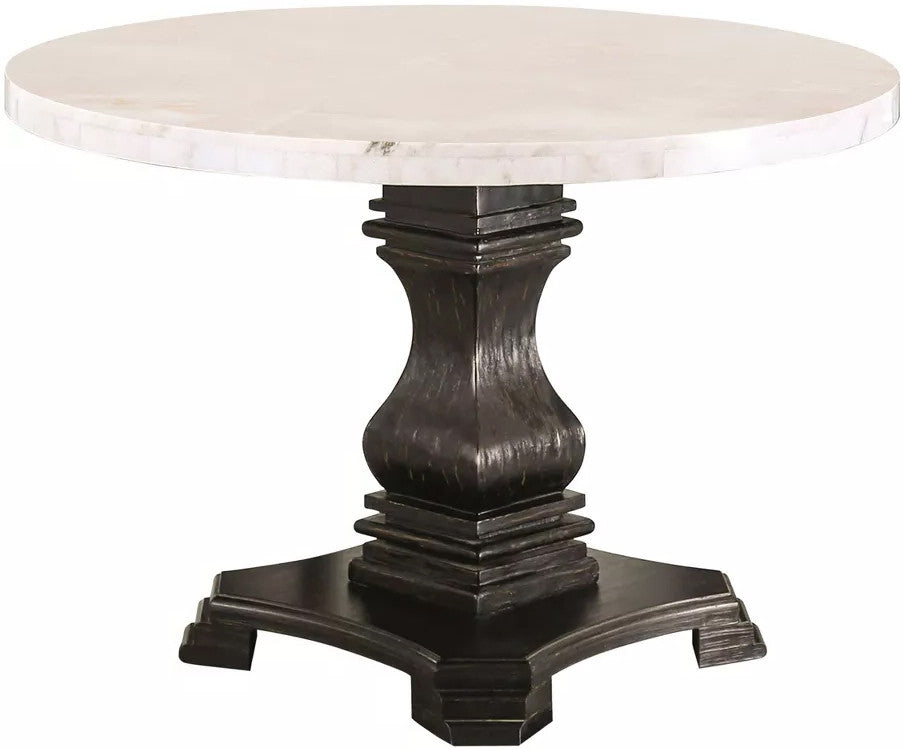 GEROLT Dark Gray 5 Piece Dining Set with 100% Real White Marble