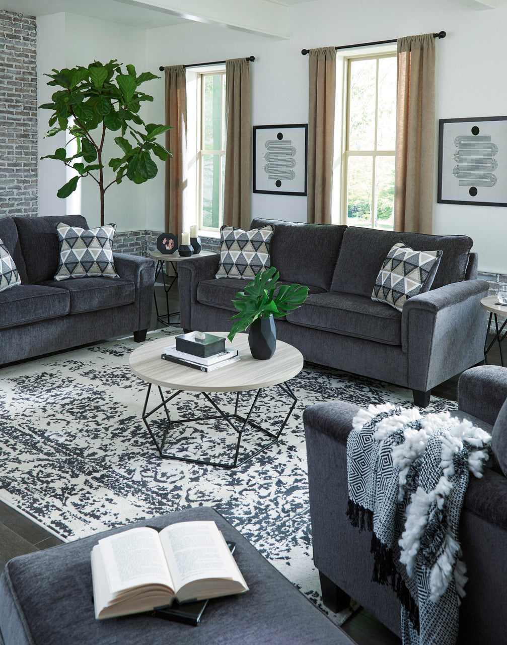 GAVINA Gray 65" Loveseat