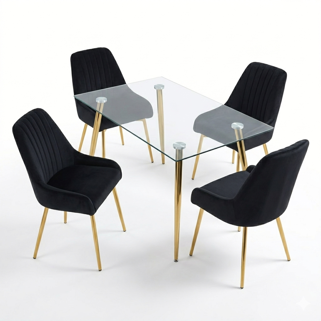 MOSIER Gold 64" Wide Dining Table