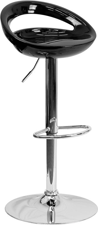 GLOSSY Black Swivel Barstool