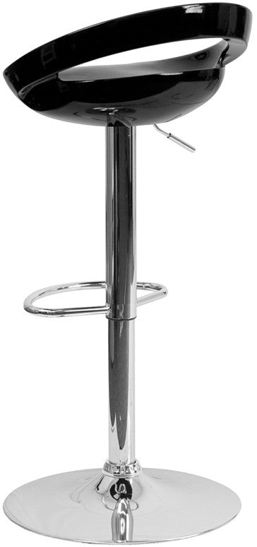 GLOSSY Black Swivel Barstool