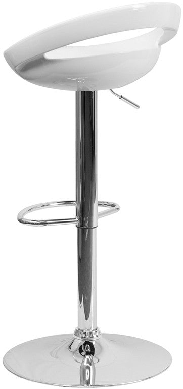 GLOSSY White Swivel Barstool