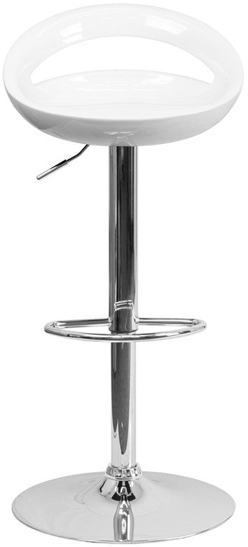 GLOSSY White Swivel Barstool