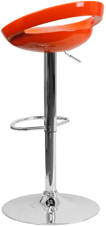 GLOSSY Orange Swivel Barstool