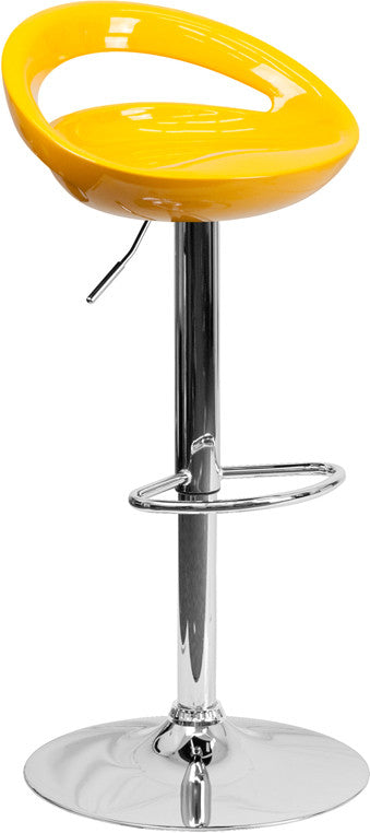 GLOSSY Yellow Swivel Barstool