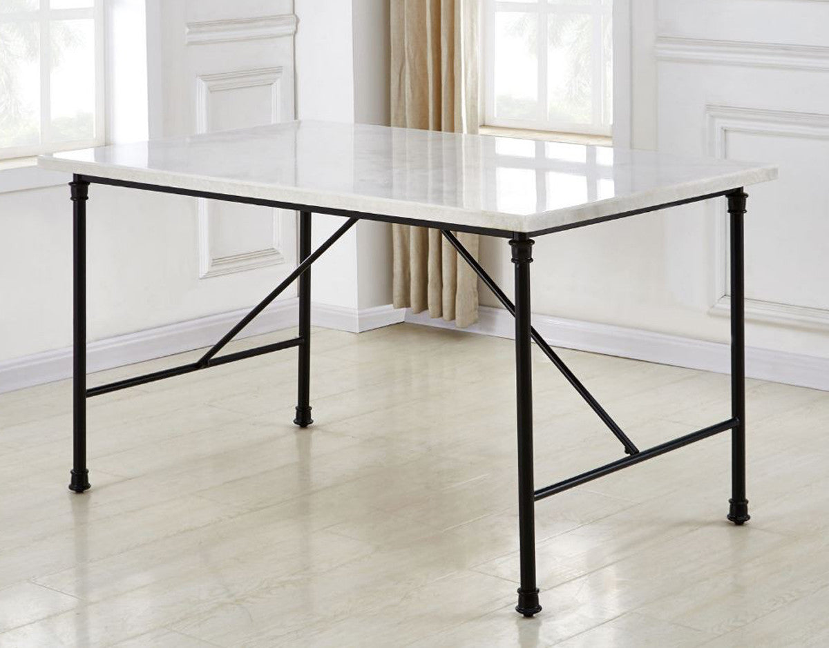 GRACE 7 Piece White Marble Dining Set