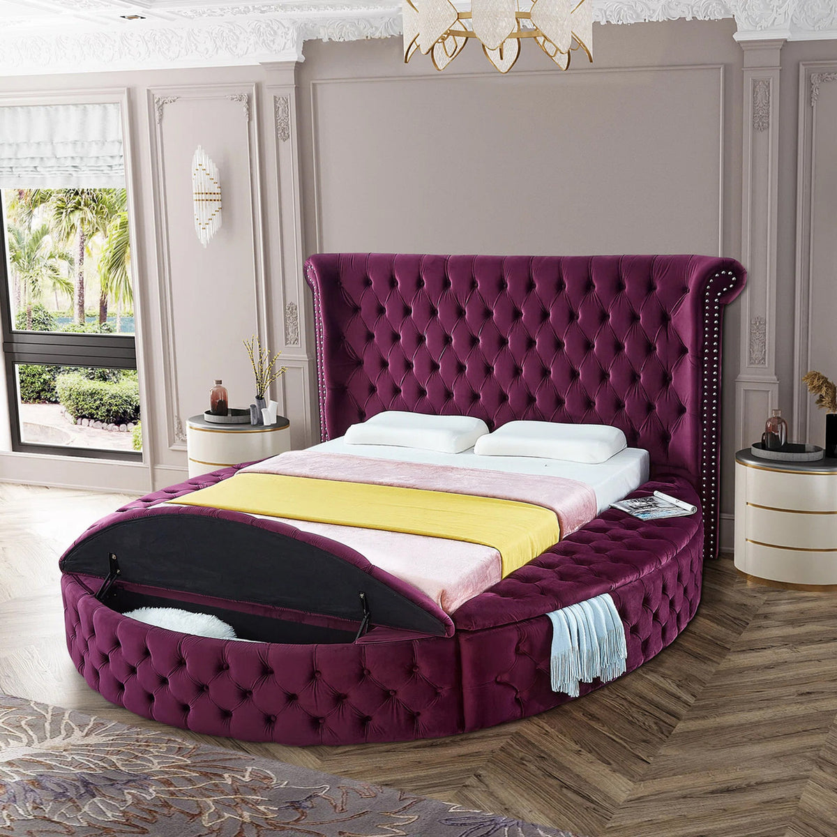 HARLOW Purple Round Storage Bed