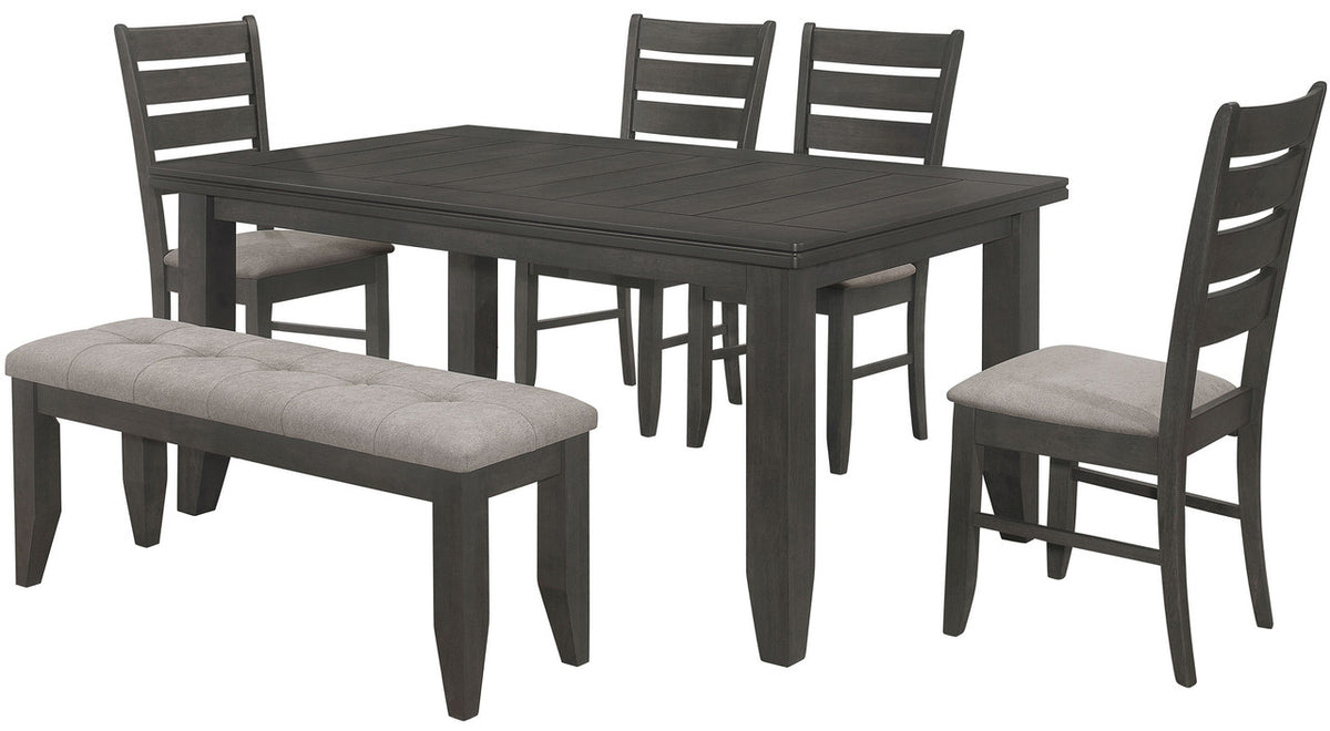 HAYVILLE Dark Gray 6 Piece Dining Set