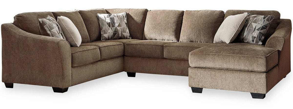 HAZMEL Teak Chenille 131" x 97" Oversized Sectional
