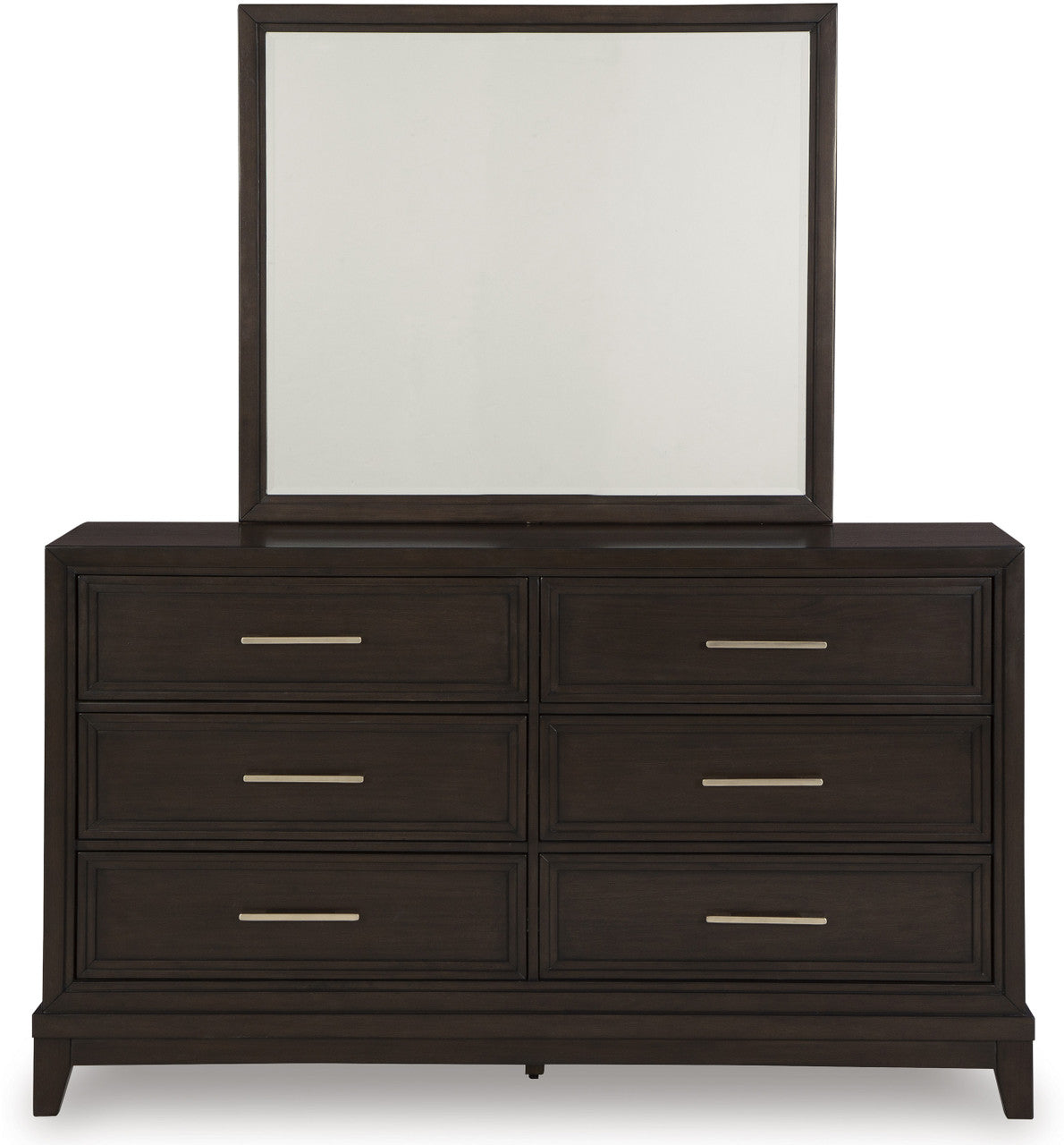 HOLLINS Grayish Brown 64" Wide x 75" Height Dresser & Mirror