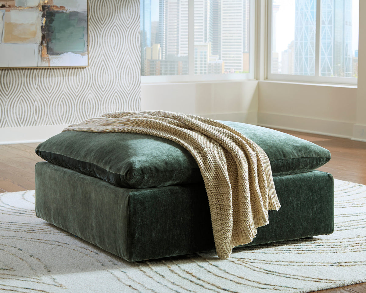 HOLLISTON Jade Green Chenille 41" x 41" Ottoman