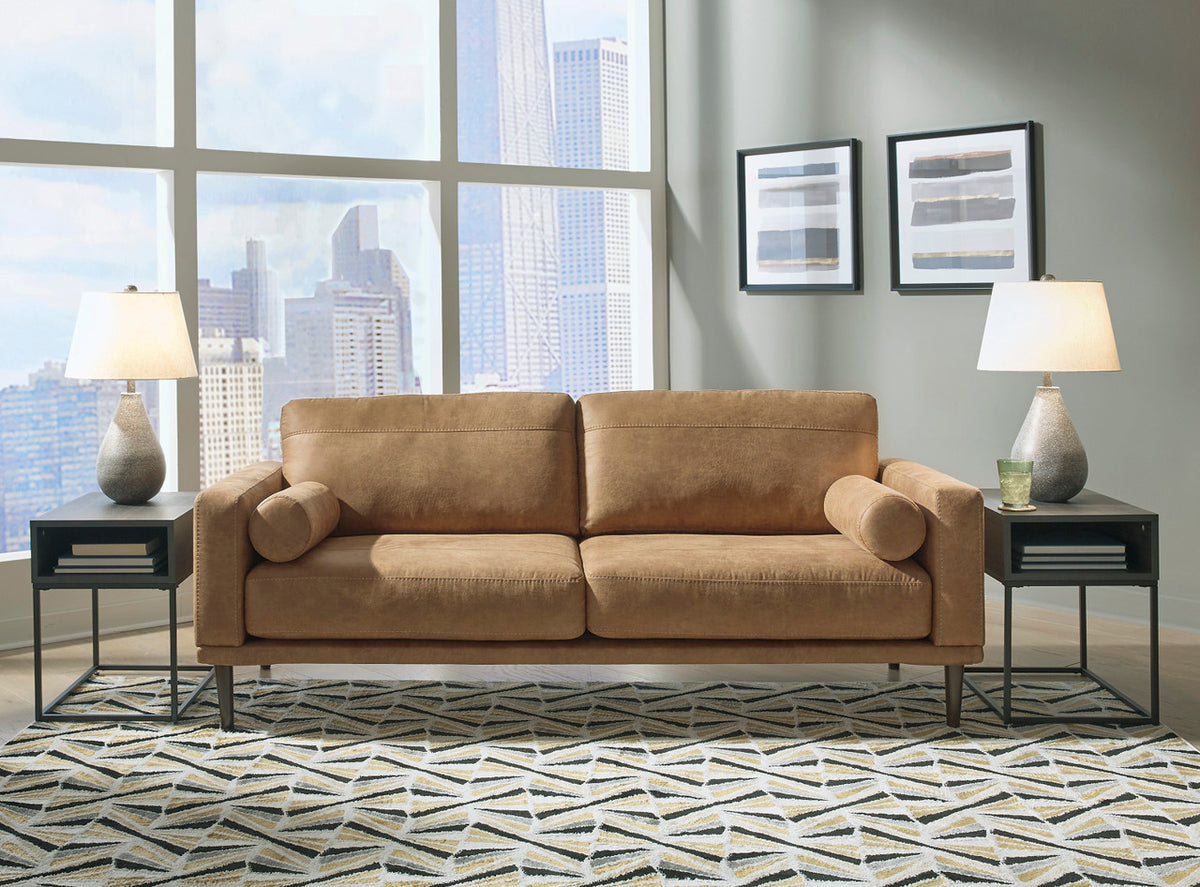 HOLYFIELD Caramel Brown Sofa & Loveseat