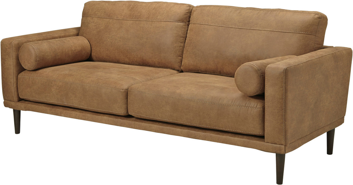 HOLYFIELD Caramel Brown Sofa & Loveseat