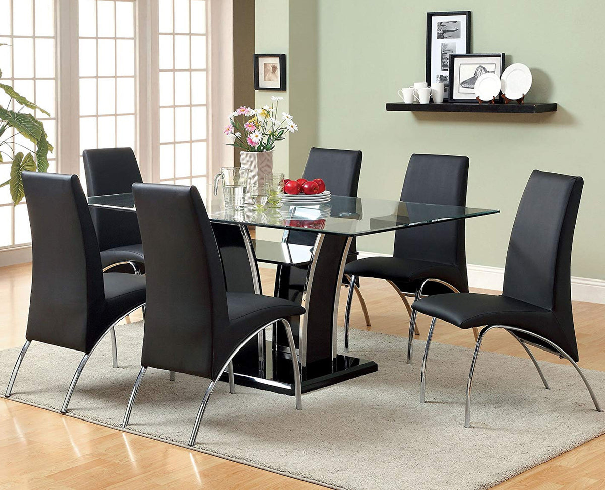 HEIZER Black 7 Piece Dining Set