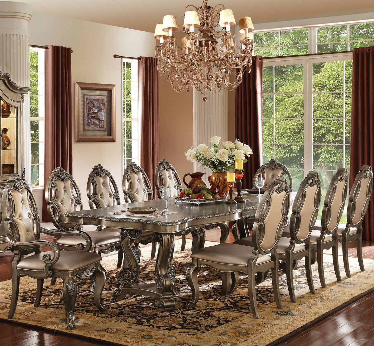 HUMPHREY Oak 11 Piece Dining Set