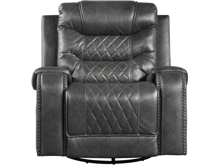 EMPEROR Gray 40" Wide Swivel Glider Recliner Chair