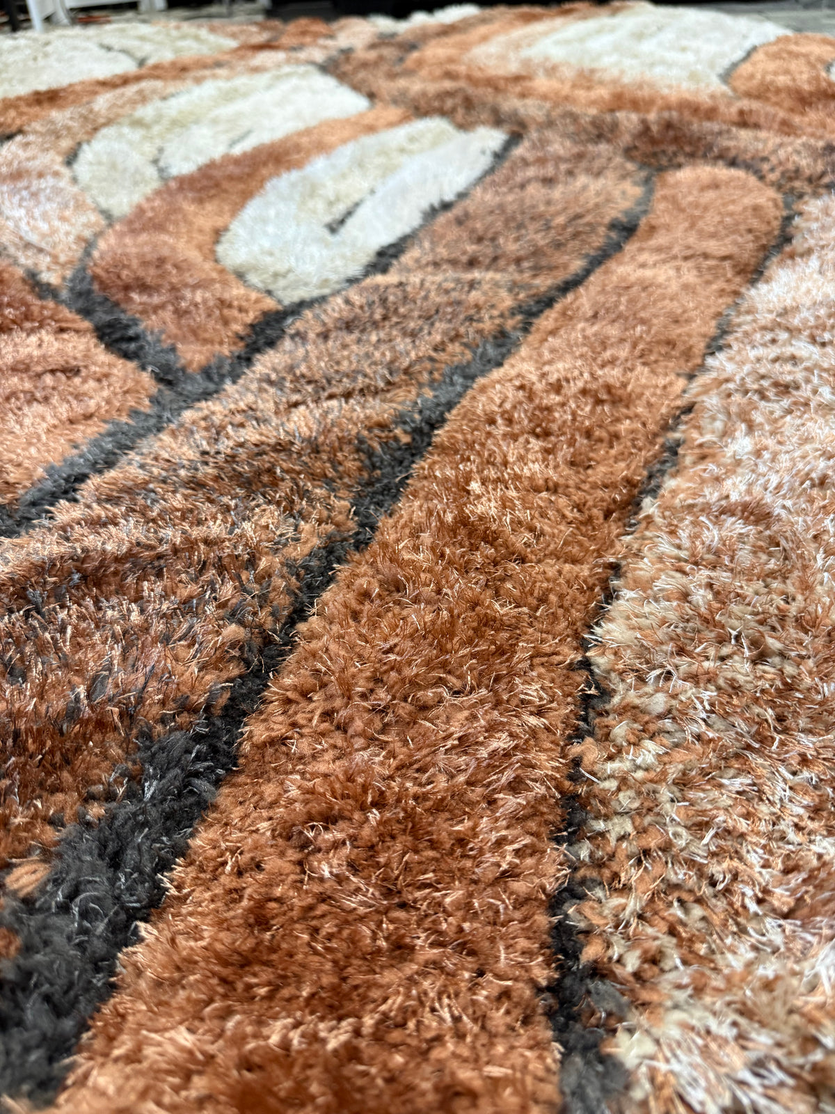 ARGYLE Rust Orange 5' x 8' Luxury 3D Area Rug