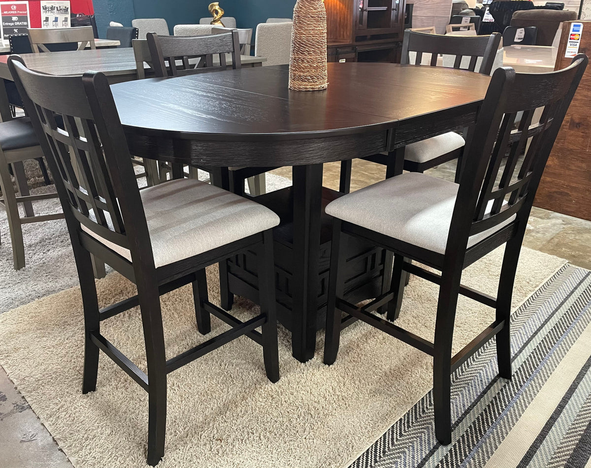 OTAVIA Espresso 5PC Counter Height Set
