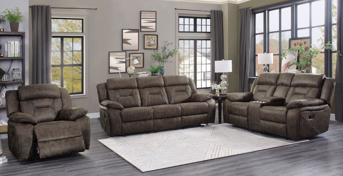 PEGASUS Brown 3 Piece Reclining Livingroom