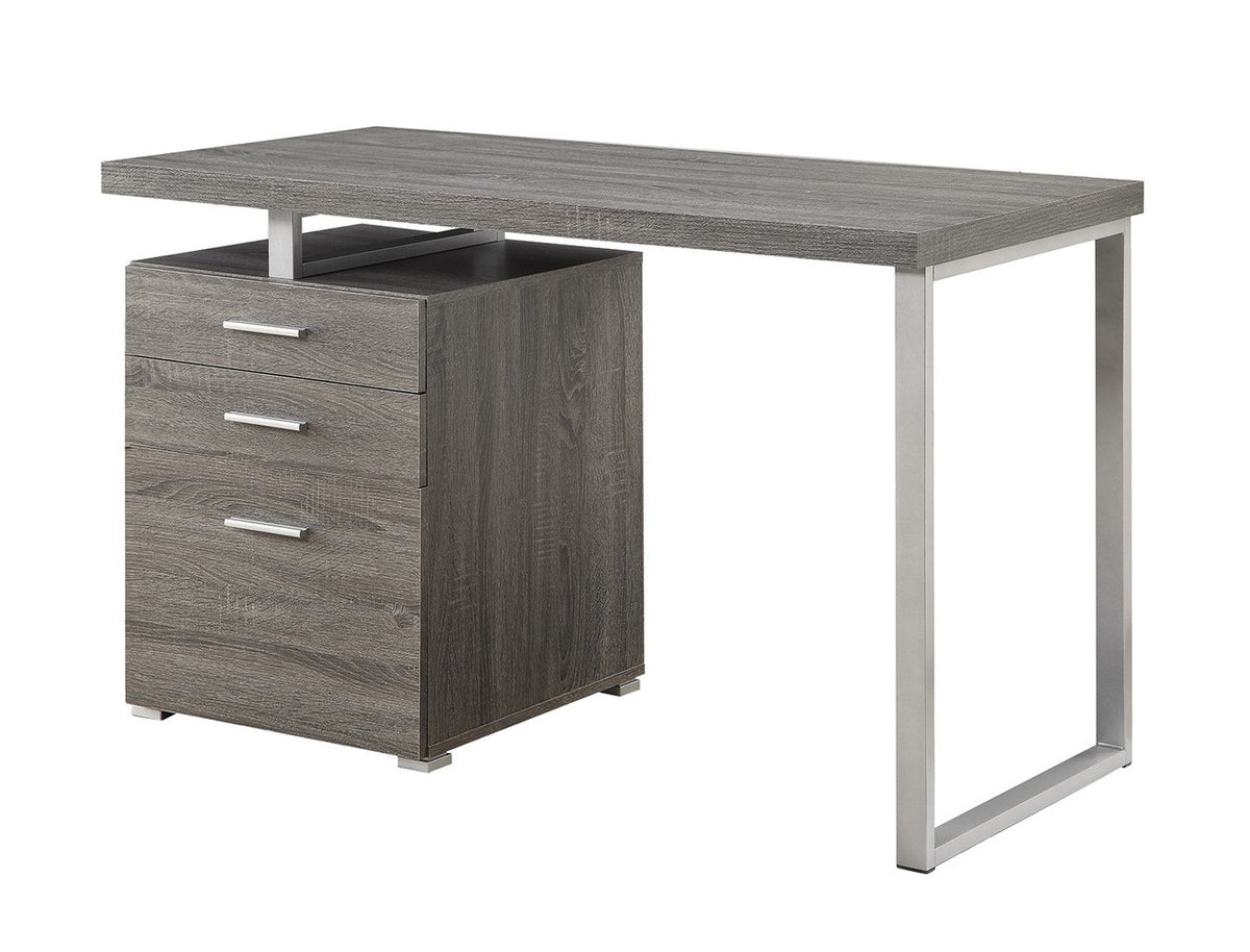 IVA Gray 47" Wide Desk with File Cabinet (RTA)
