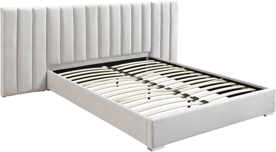 JESIQUE Cream Velvet Bed