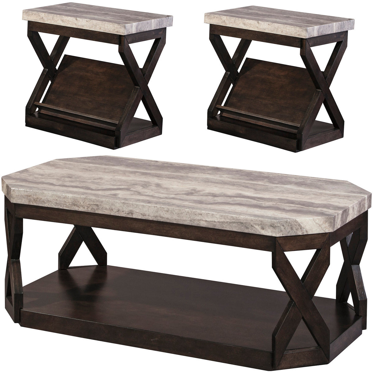 JANE Faux Marble 3 Piece Tables