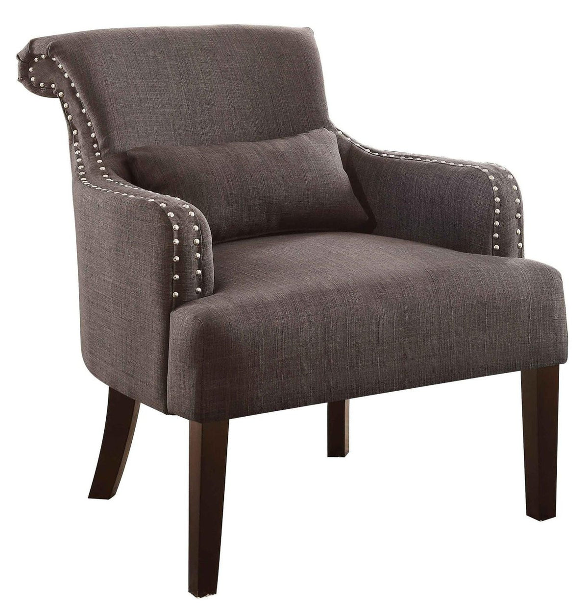 Jeny Chocolate Nail Head Accent Chair