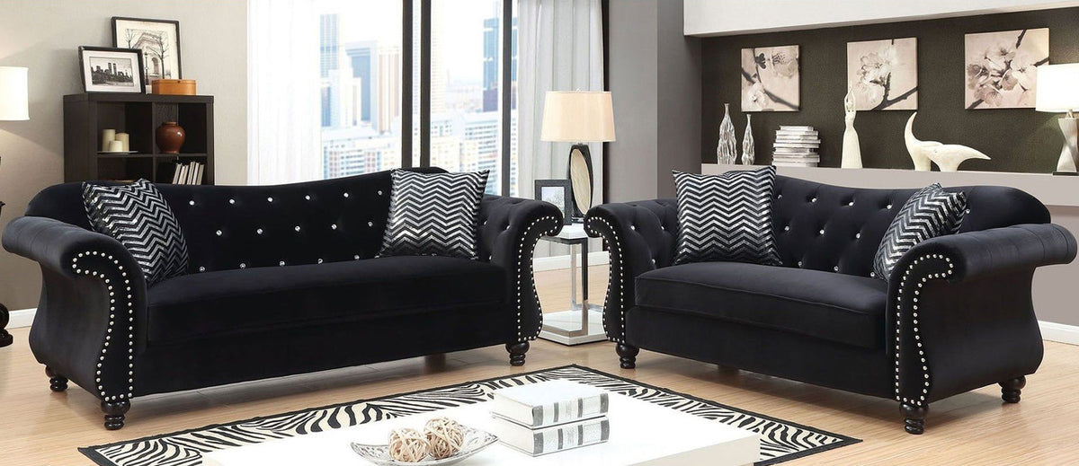 YULIETTE Black Sofa & Loveseat