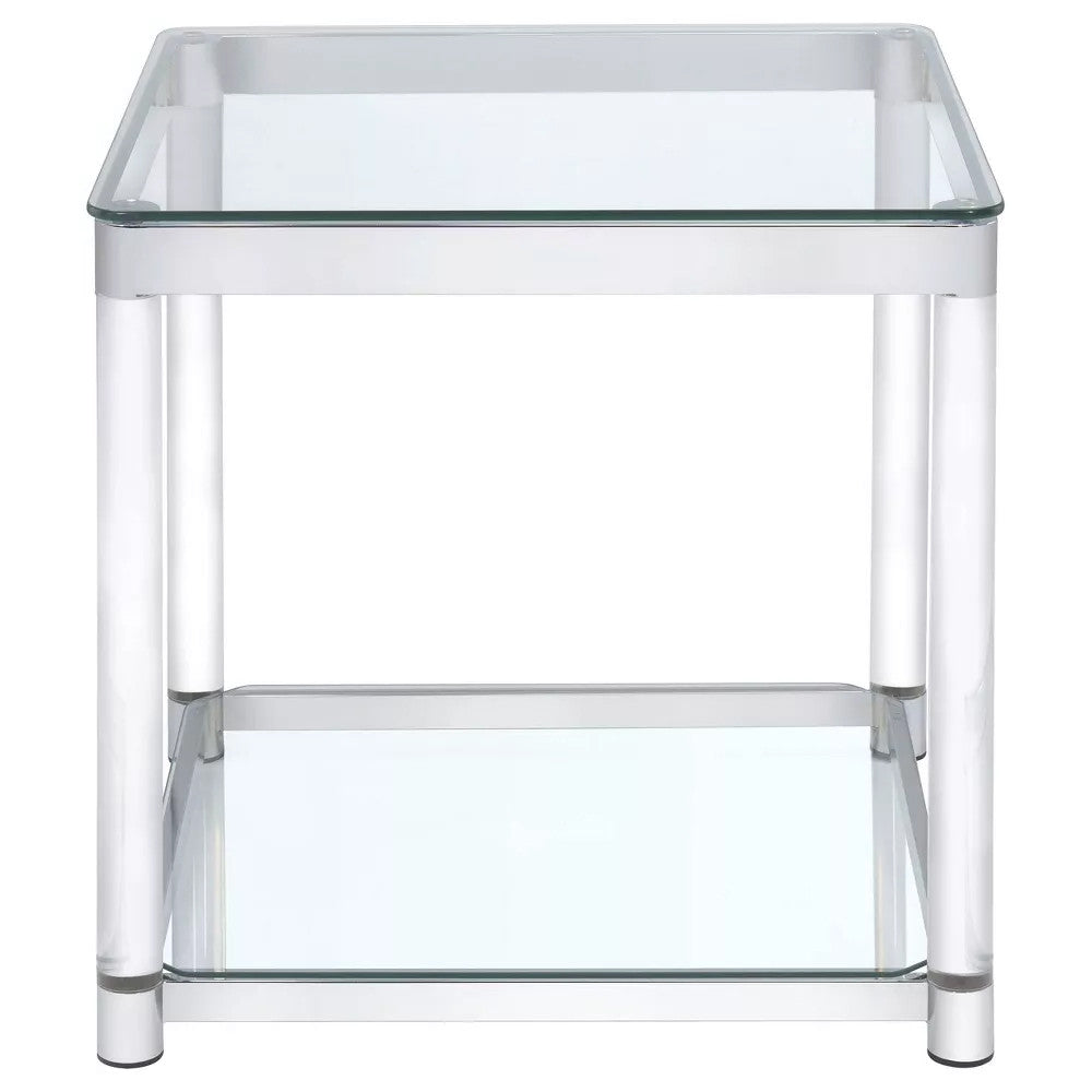 KALISTA 24" Wide End Table with Acrylic Legs