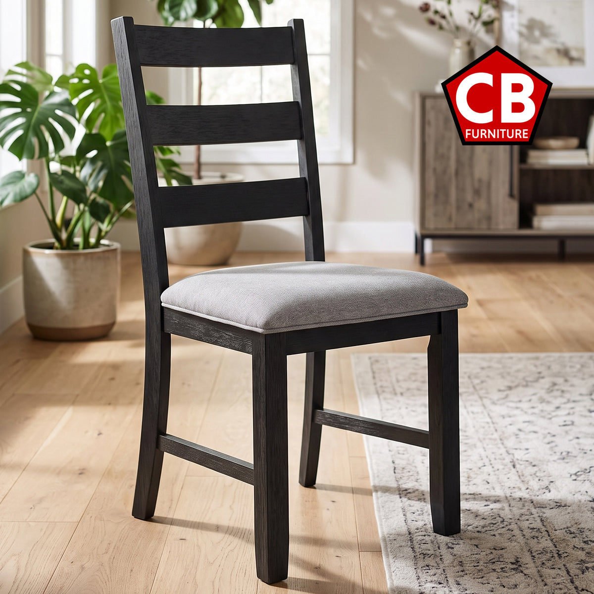 KALVEN Black & Gray 20" Wide Dining Chair