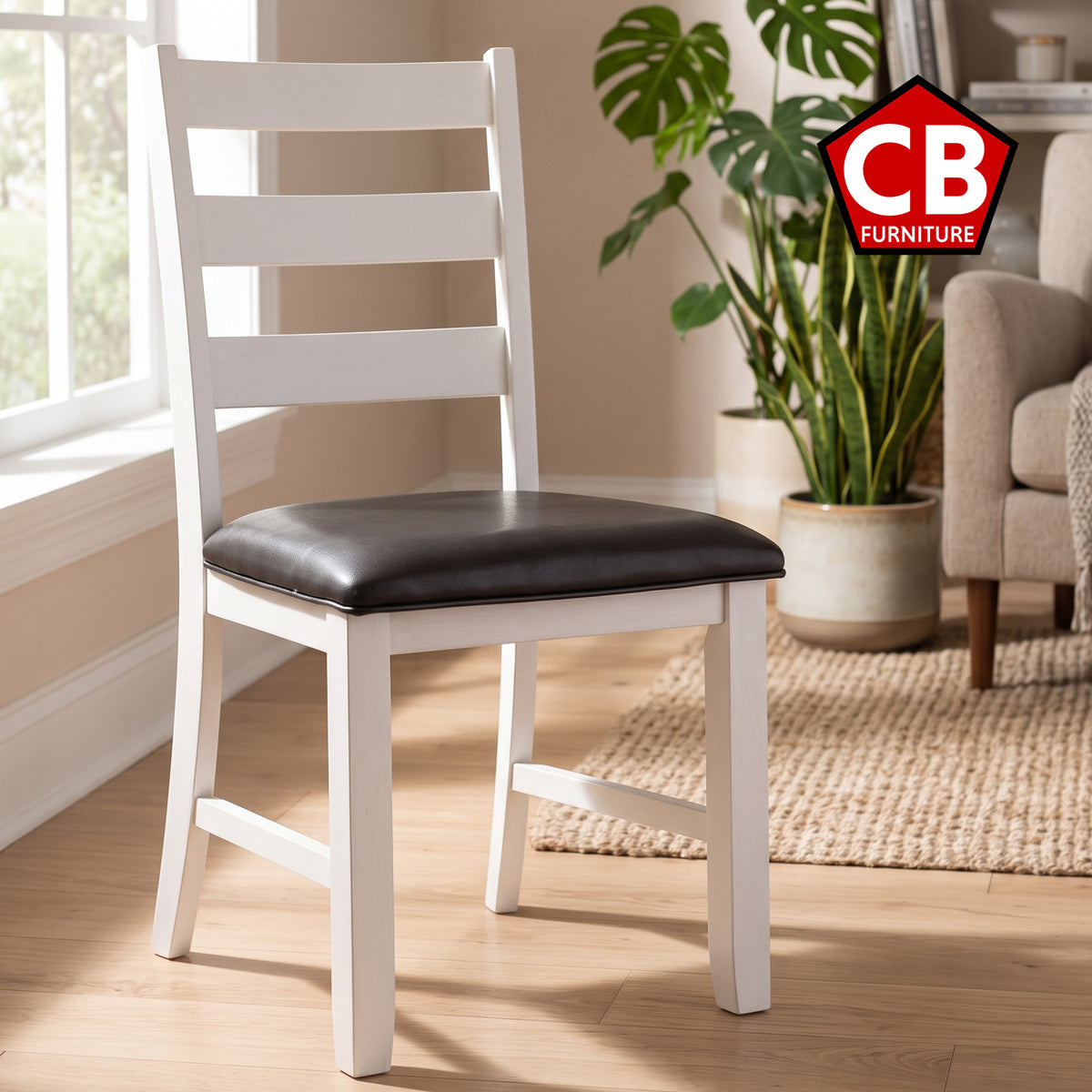 KALVEN White & Black 20" Wide Dining Chair