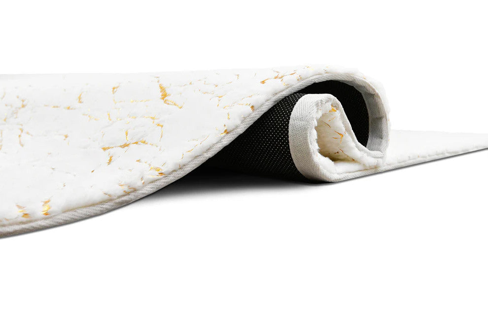 KALYNA White & Gold 5' x 7' Area Rug