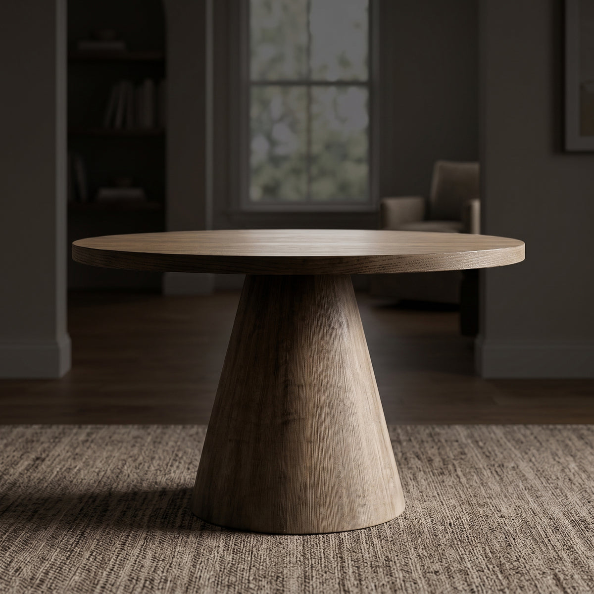 KARIM Natural Brown 52" x 52" Round Dining Table