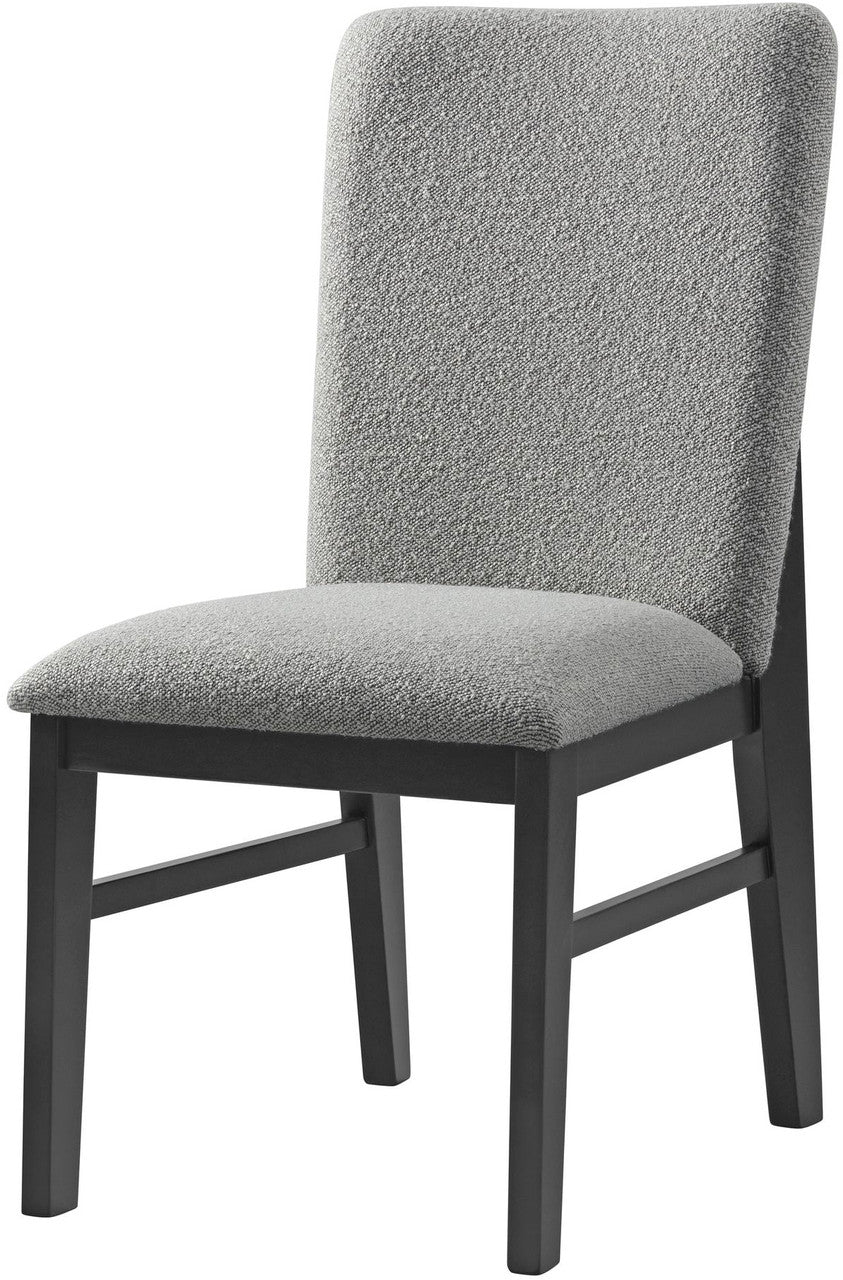 KARIM Black & Gray Boucle 7 Piece Dining Set