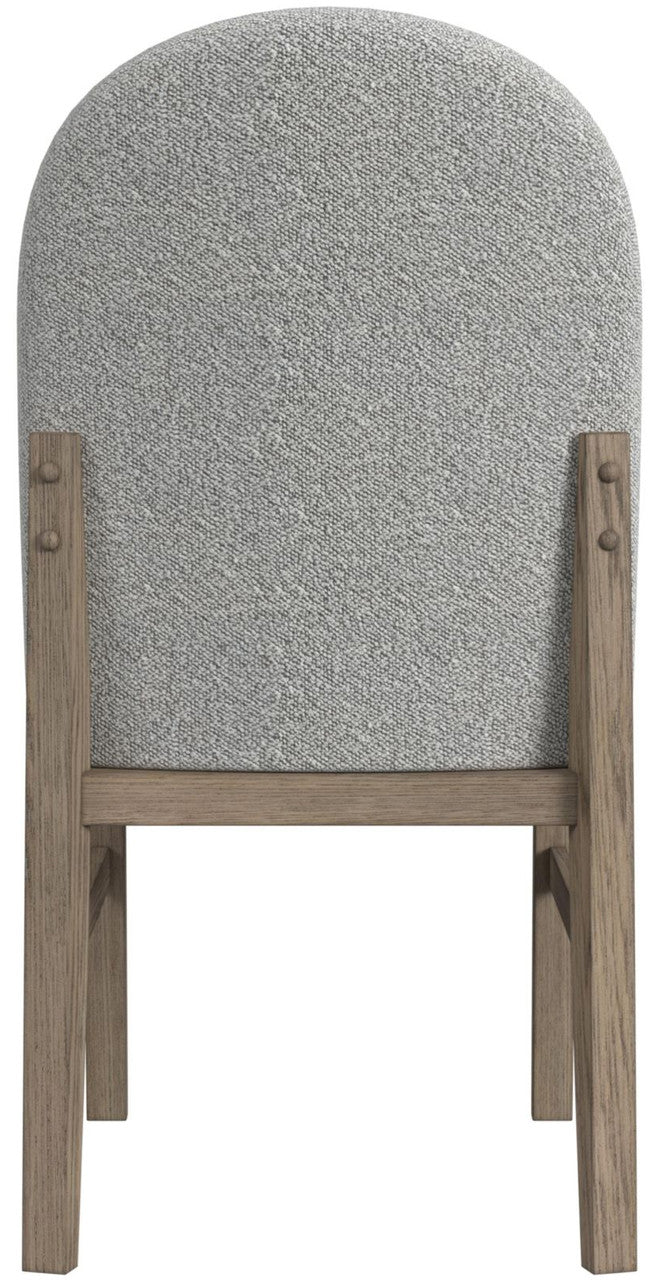 KARIM Natural Brown & Gray Boucle 20" Wide Rounded Dining Chair