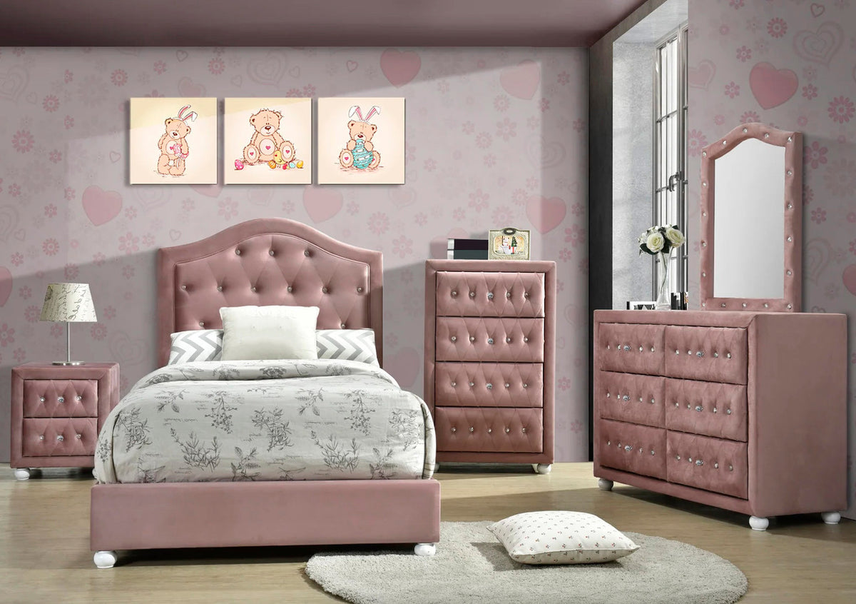 KELLIE Pink Velvet 25" Wide Chest