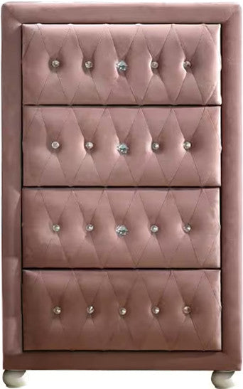 KELLIE Pink Velvet 25" Wide Chest