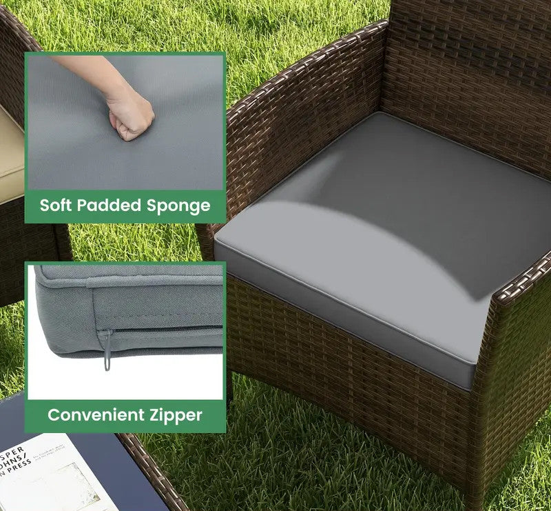 KESTEN Brown & Gray 4 Piece Sofa Patio Set